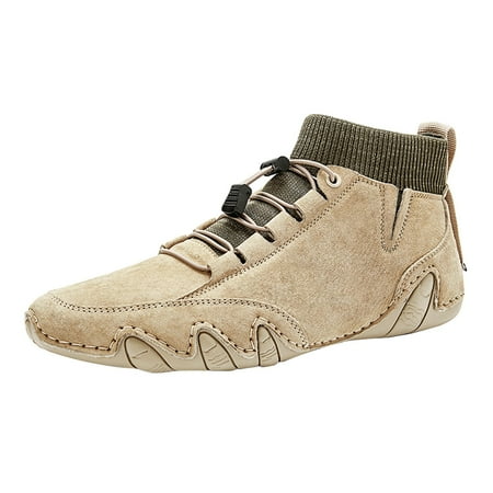HSMQHJWE White Men Shoes Mens Formal Wedding Oxfords Casual Leather Shoes Mens Shoes High Top Elastic Band Sport Shoes Fashion Casual Shoes Mens Plus Size Ankle Boots Slip On For Men Shoes