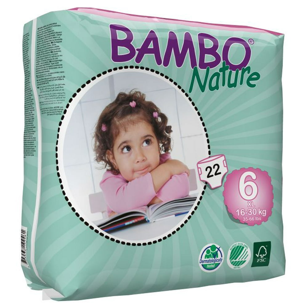 Bambo Nature Baby Diapers Classic, Size 6 (3566 lbs), 22 Diapers