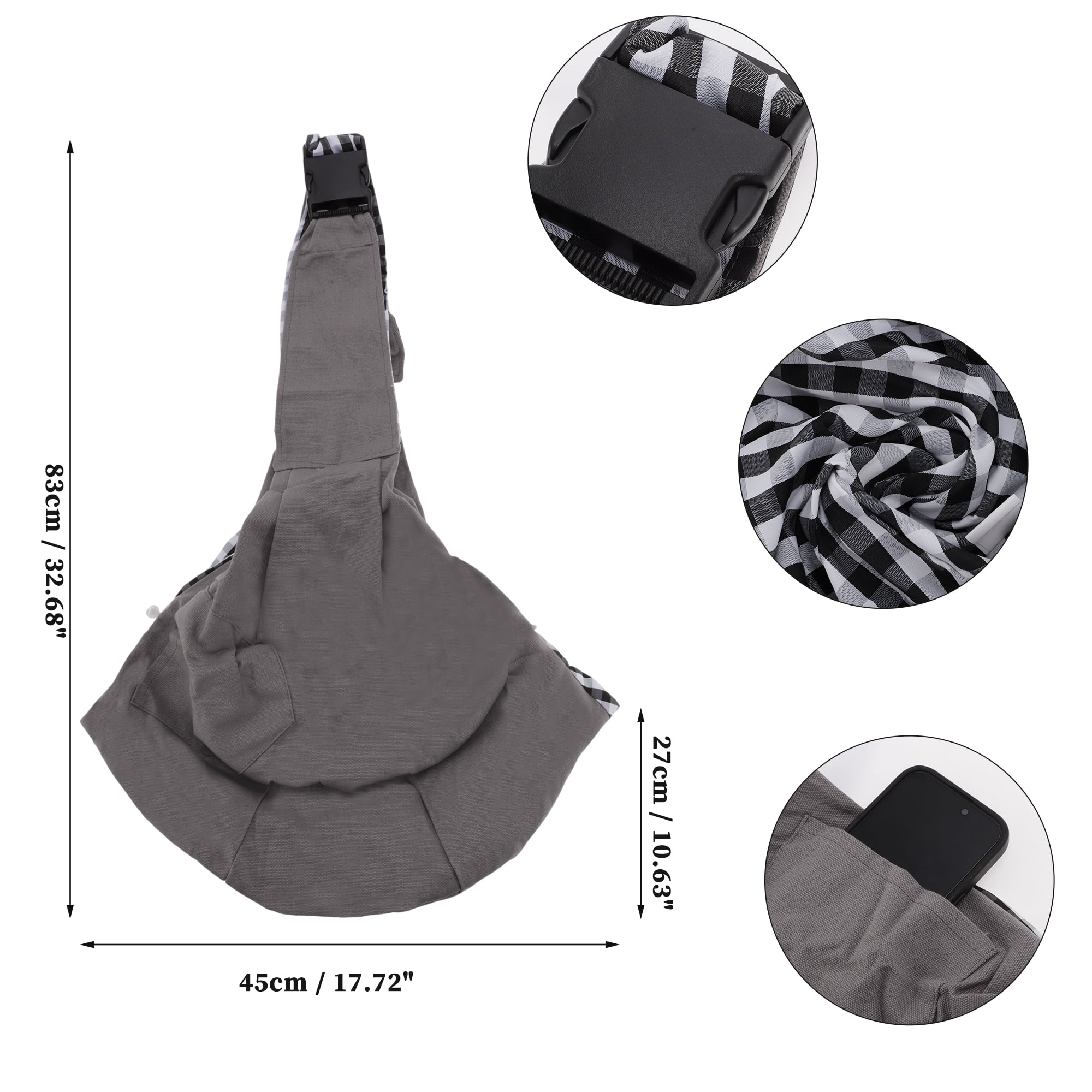 Unique Bargains Pet Sling Carrier Adjustable Pet Sling Pet Chests Bag for Cats and Dogs