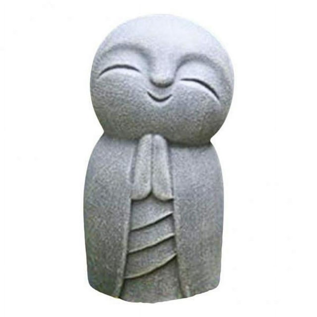 GUOOL 2x Eastern Enlightenment Jizo Monks Smiling And Praying Statue, Jizo Statue The
