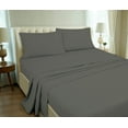 thumbnail image 3 of Bed Sheet Set 4 Piece with 1 Zipper Closure Duvet Cover - 100% Egyptian Cotton & 600 Thread Count 5 Piece Bedding Sheet Set - Fit Upto 16" Inch Deep Pocket - Dark Grey Stripe, Olympic Queen Size., 3 of 7