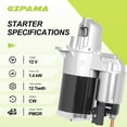thumbnail image 4 of GIPAMA 17986 Starter Motor 12V 1.4kW CW 12-Tooth PMGR – Fits Buick Allure 2006–2010, Enclave 2008–2017, LaCrosse 2006–2016; Cadillac SRX 2006–2016, STS 2006–2007, XTS 2013–2019; Chevrolet Captiva, 4 of 8