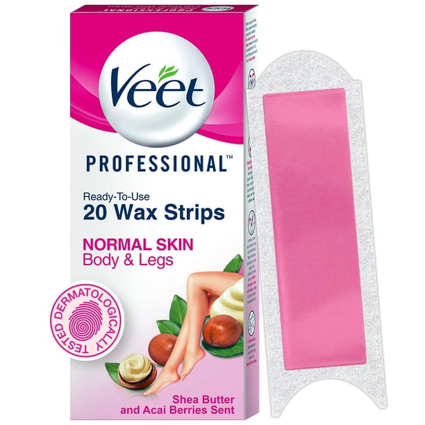 Tiras de Cera Veet Cuerpo Completo Piel Normal con Manteca de Karité