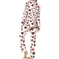 thumbnail image 5 of HaoXianJian 2 Pack Womens Pajama s Long Sleeve with Long Pajama Pant V-neck Soft Sleepwear Heart Printed Pjs Loungewear s Plus Size 2X 3X, 5 of 7