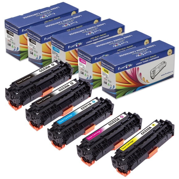 Compatible 304A & 305A Set plus Black Toner | CC530A - CC533A | CE410A - CE413A for HP Color LaserJet CM2320 / CP Series (See Details Under Description)