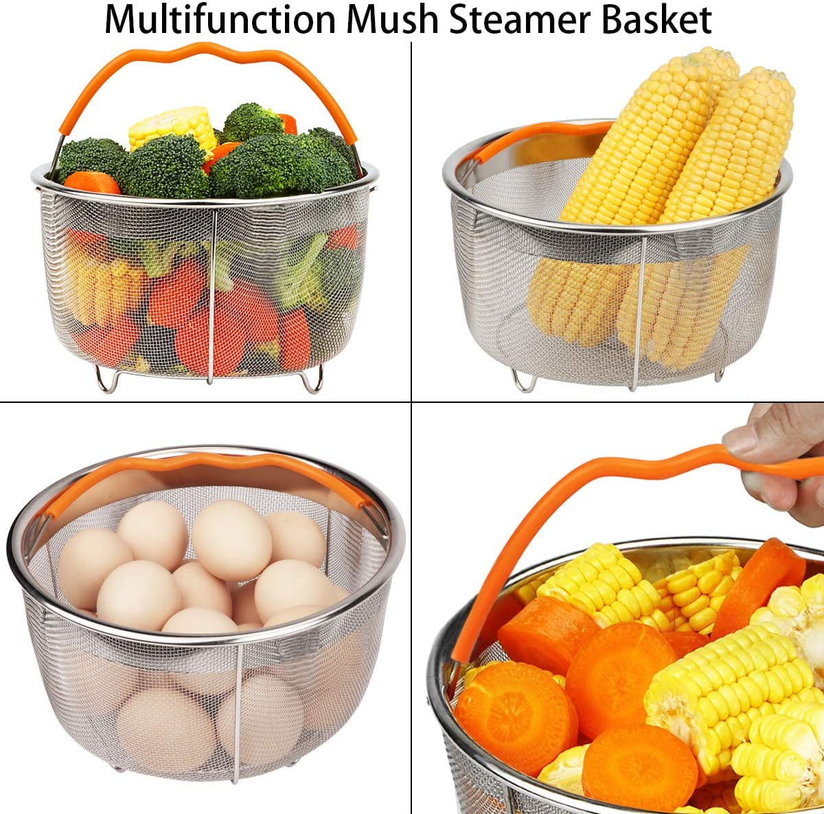 Fitnate 8 Pack Instant Pot Accessories Steamer Basket Egg Bites Mold Egg Steamer Rack Instant Pot Pressure Cooker - Set of 8 - White
