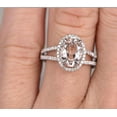 thumbnail image 3 of 2.25 Carat 8x6mm Oval Cut Morganite and Diamond Moissanite Engagement Ring for Women in 10k White Gold, 3 of 4