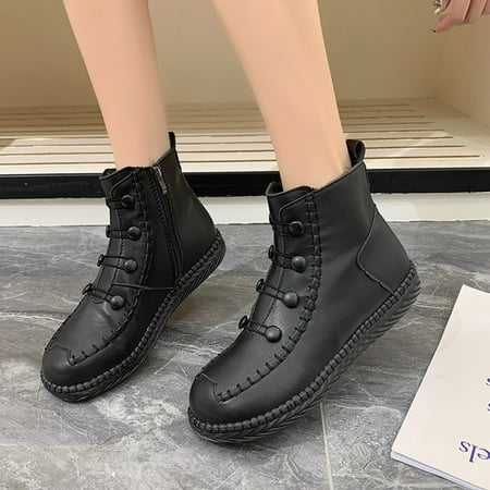 

Aueoeo Boots For Women Heels For Women New Style Short Boots Women S British Style Cotton Shoes Flat Women S Shoes Womens Snow Boots