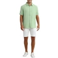 thumbnail image 2 of CAMISAS DE HOMBRE CORTA MANGA BOTÓN PLAYA VERANO CUELLO PUNTA M VERDE CLARO DÍA DEL PADRE INSPIRAR CHIC, 2 of 5