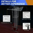 thumbnail image 5 of Clear Podium Stand for Churches, Portable Lecterns & Podiums Pulpits for Churches, Presentation Clear Podium Lectern Church Acrylic Podium Stand for Church, Weddings, School, Office (US Stock), 5 of 16