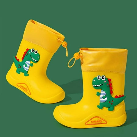 

RUICUW Children Rain Boots Non Children Water Shoes Classic Children Rainboots Cartoon Dinosaur 2.5-3 Years