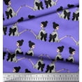 thumbnail image 2 of Soimoi Purple Cotton Voile Fabric Bow & Chinese Women Print Fabric by the Yard 42 Inch Wide, 2 of 3
