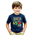 thumbnail image 2 of XFeng Kids My 1st Day Of Kindergarten T-Shirt, 5 Years Old Pencil Apple Book Graphic Short Sleeve Crew Neck Tee, 2 of 4