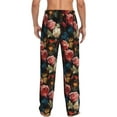 thumbnail image 3 of Goofa Rose Flowers Printed Soft Pajama Pants for Men, Wide Leg Comfy Casual Lounge Yoga Pants-Large, 3 of 9