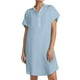 thumbnail image 1 of Vestido camisero de manga corta con botones para mujer: túnica informal de color liso, tejido suave y transpirable, versátil para tres estaciones., 1 of 5