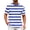 Blue, variant on European Men's Color Blocked Sailor Striped T Shirt, for Summer Beach, Comfortable