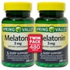 Spring Valley Melatonin Tablets, 3 mg, 240 Count, 2 Pack