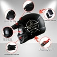 thumbnail image 5 of 1Storm Motorcycle Full Face Helmet Open Face Helmet with Smoked Shield (Detachable Visor & Face Mask): HKY881S-E Star White, 5 of 9