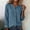 Sky Blue, variant on Women's Linen V-Neck Button Down Shirt with Long Sleeve for Spring and Summer Casual Wear