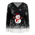 thumbnail image 3 of Chandail en Molleton de Noël pour Femmes Col Rond Pull Chaud Imprimé Mode Pull Mi-Long Veste de Vacances Xmas Cardigan à Manches Longues, 3 of 4