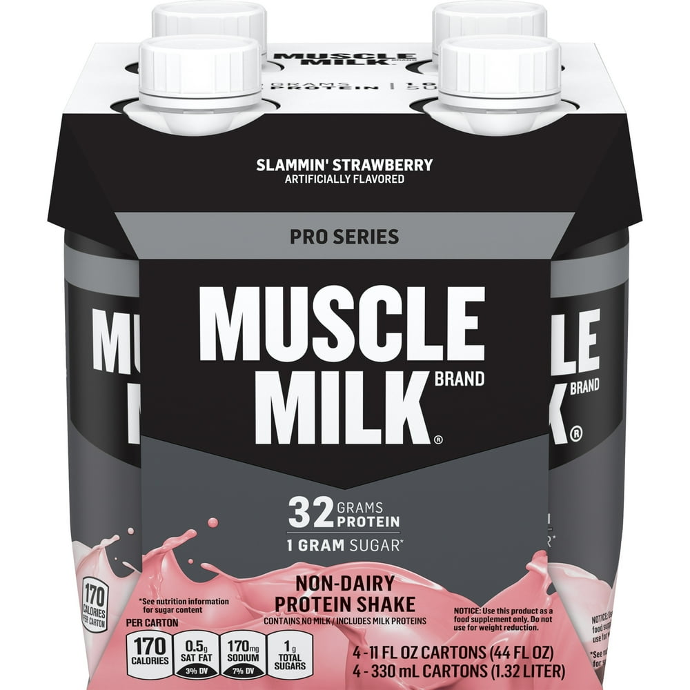 Muscle Milk Pro Series Protein Shake, Strawberry, 32g Protein, 11 oz