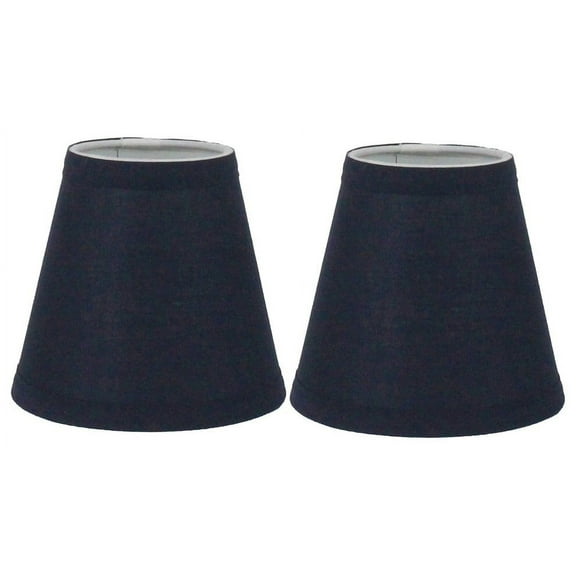 Urbanest Navy Blue Cotton Chandelier Lamp Shade, 3x6x5", Set of 2