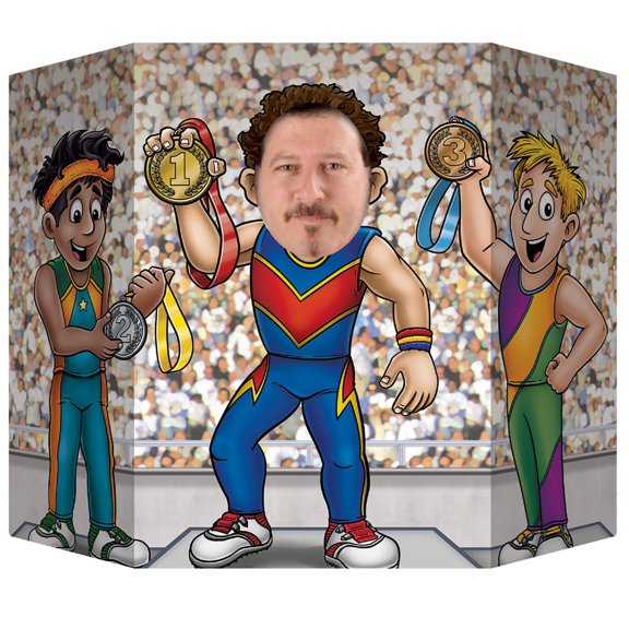 Set of 6 Multi-Colored Animated Podium Photo Prop 36"