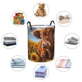 thumbnail image 4 of Balery Cloud Sky Sunflower Cow Cesta de ropa redonda con asas, impermeable, independiente, para ropa, juguetes, dormitorio y familia-Medium, 4 of 6