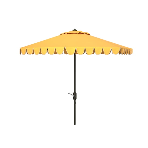 SAFAVIEH Venice 11' Market Crank Round Umbrella, Yellow