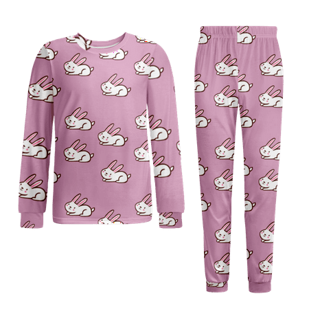 

Easter Pajamas-Girls Unisex-Child Minnie And Mickey Seasonal Snug-Fit Pajamas Easterr Bunny Egg Carrot Kawaii Pajamas Size 100
