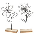 thumbnail image 1 of Lipstore 2 Pieces Decorative Flower Statue Iron Flower Sculpture for Bedroom Bathroom, 1 of 8