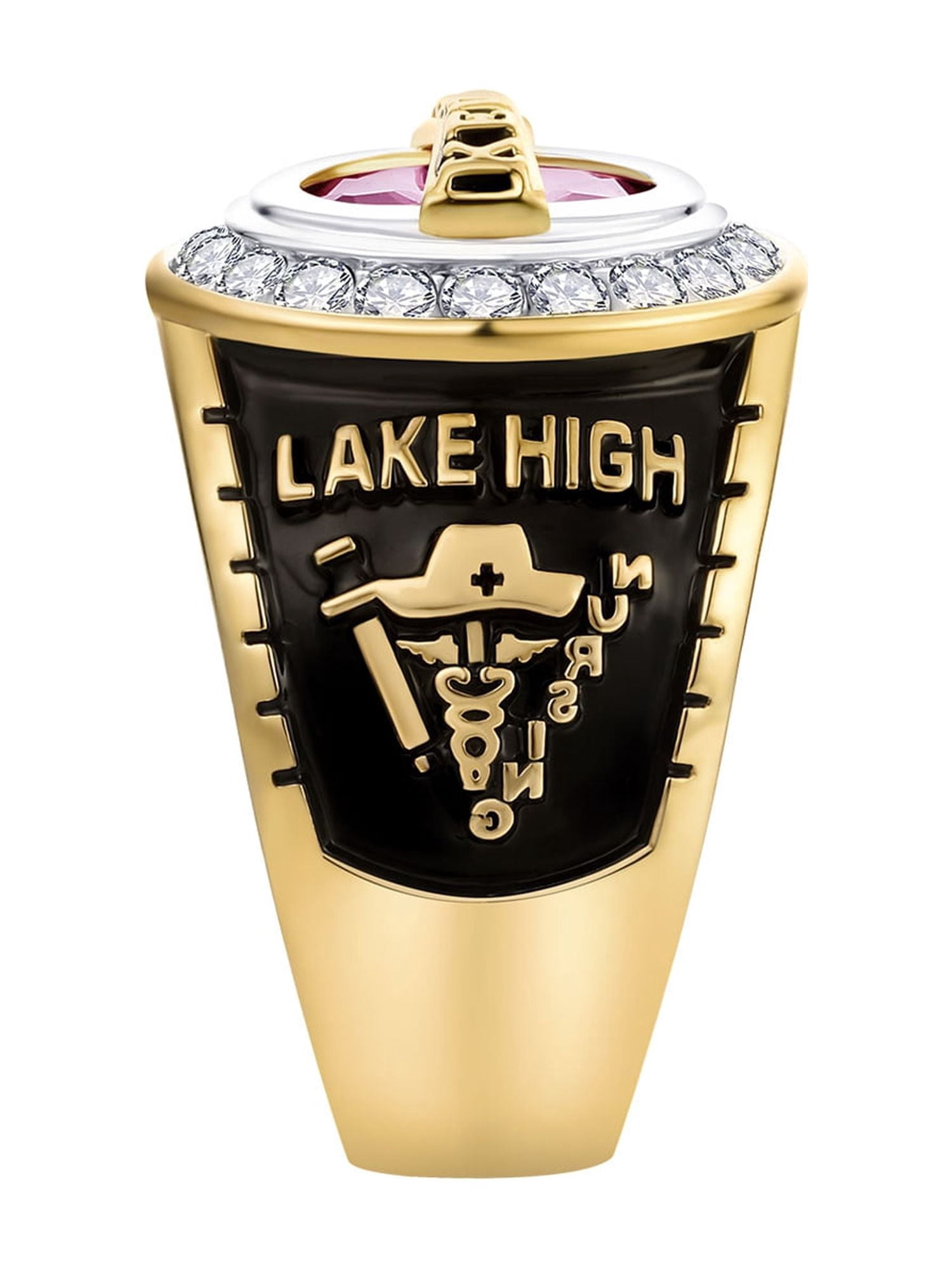 Order Now for 2025 Graduation, Freestyle Men's CZ Oval Stone Personalized Top Class Ring, Personalized, High School or College