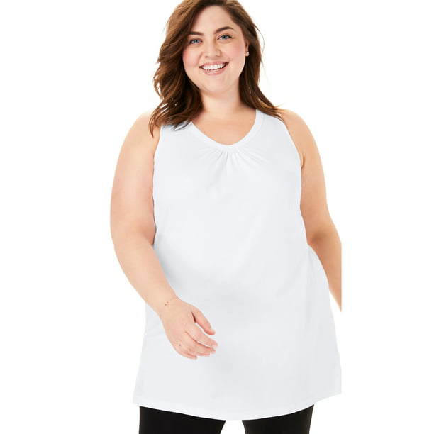 Woman Within - Woman Within Women's Plus Size Perfect Sleeveless ...