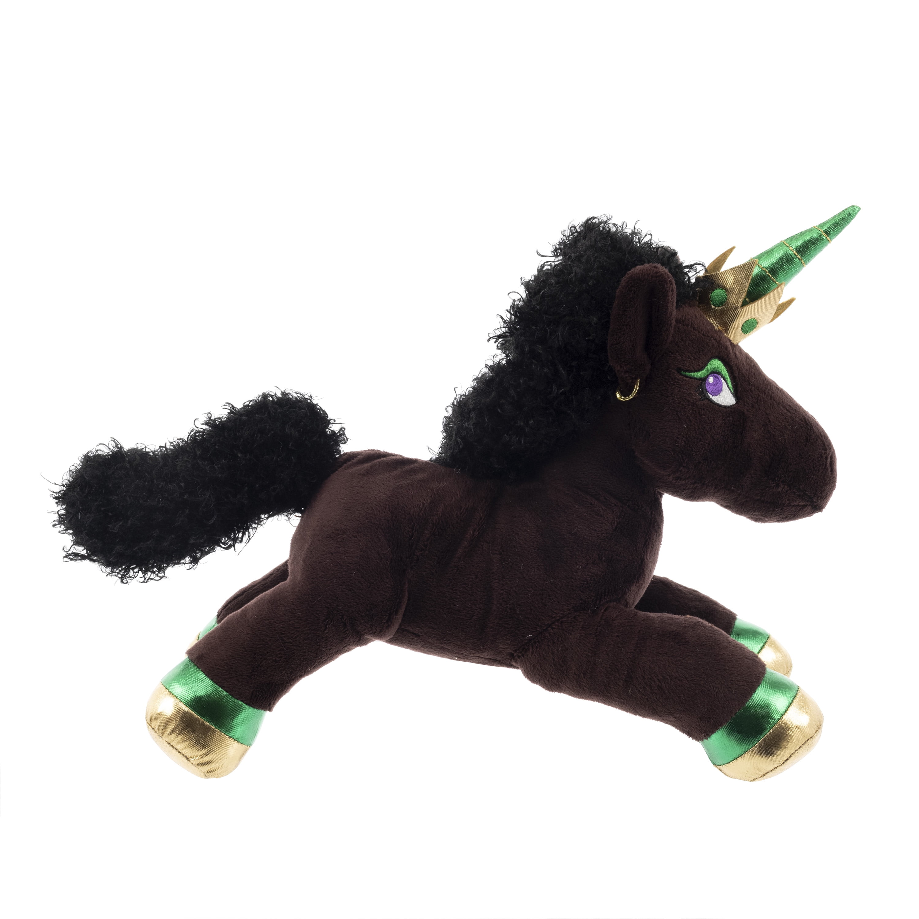 Afro Unicorn 13.75 inch Stuffed Plush Toy, Lying Magical