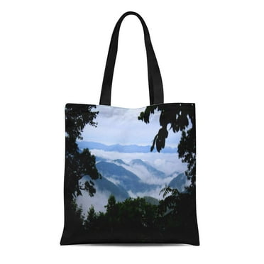 ASHLEIGH Canvas Tote Bag Tennessee Smoky Mountains Scenic Nature Landscape Reusable Handbag Shoulder Grocery Shopping Bags