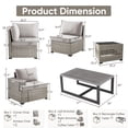 thumbnail image 3 of Opohoro Outdoor Sectional Furniture Set 7-Piece Gray Rattan Wicker Conversation Sofa Set with Side Table and Coffee Table, 3 of 16