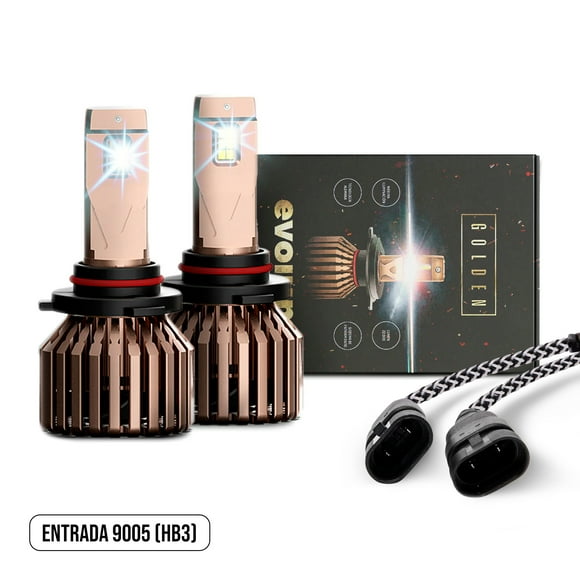 Luces Led para Auto - EVOLUM - Modelo Golden 22,000 lúmenes - Resistencia al Agua - Haz de luz Perfecto (9005)