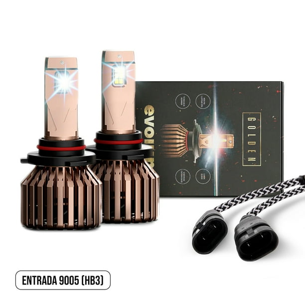 Luces Led para Auto - EVOLUM - Modelo Golden 22,000 lúmenes - Resistencia al Agua - Haz de luz Perfecto (9005)