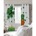 thumbnail image 3 of St. Patrick's Day Blackout Curtains 84 Inches Long, Lucky Shamrock Gnomes Flowers Leaves Green Thermal Insulated Black Out Curtains, Darken Window Curtain for Bedroom Living Room 52"x84" 2 Panels, 3 of 9