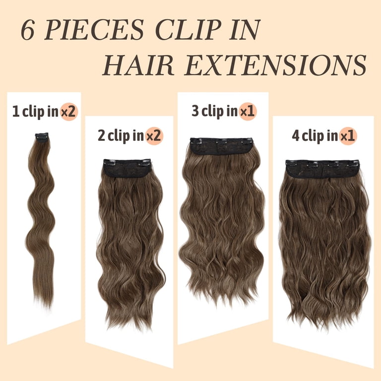 MORICA Clip in Hair Extensions for Women 20 Inch Long Wavy  display picture 2