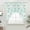 Teal, variant on Green Flower Swag Curtains for Kitchen/Bedroom/Living Room, Watercolor Floral Botanical Line Drawing Print Scalloped Curtains 63 Inch Long, Window Swag Topper Curtains Valances 2 Panels Set 36"x63"