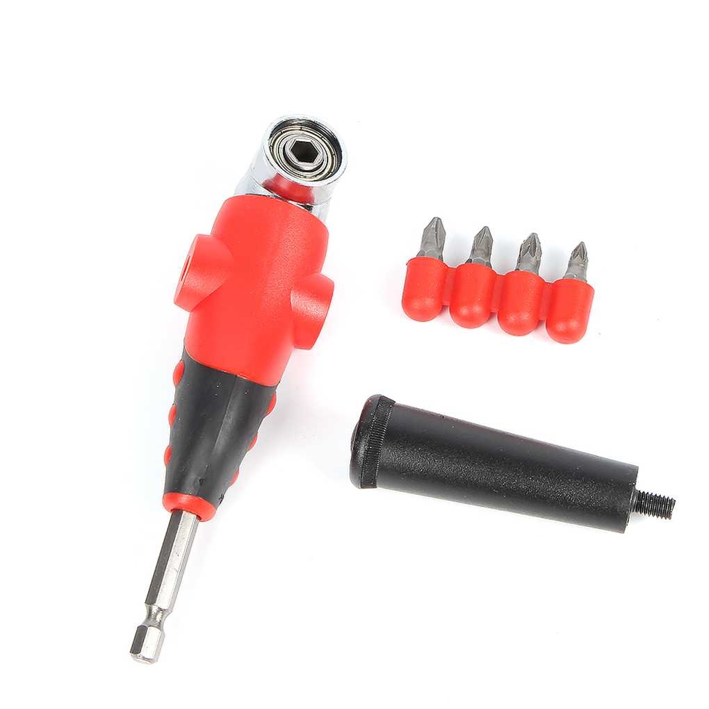 homeholiday 105 Degrees Adjustable Right Angle Screwdriver Adapter Set Screwdriver Bits