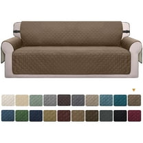 Sanmadrola Reversible Sofa Cover Machine Washable Couch Cover Water Resistant Slipcover Non Slip Furniture Protector for Dogs, Children, Pets, Oversized Sofa, Taupe