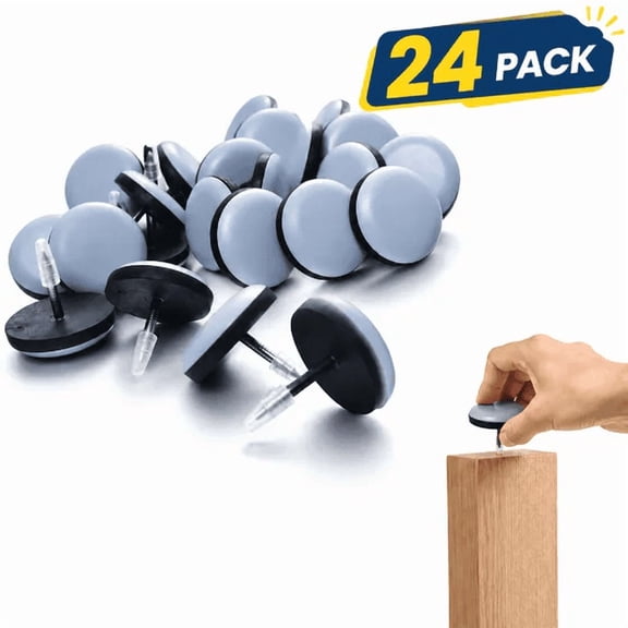 Furniture Sliders, Chair Leg Floor Protectors, Furniture Pads for Hardwood Floors, Chair Leg Pads, Nail On Heavy Duty Furniture Glides for Wooden Chairs, Tables & Cabinets, 24 Pcs