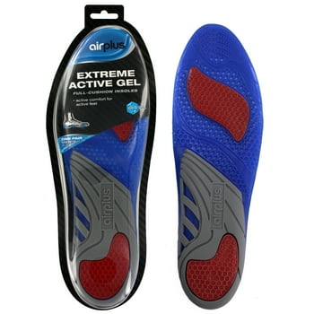Airplus Extreme Active Gel Lightweight and Breathable Shoe Insoles for Cushion and Support, Men's, Size 7-13