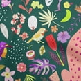 thumbnail image 1 of oneOone Silk Tabby Forest Green Fabric Tropical Animal Craft Projects Decor Fabric Printed By The Yard 42 Inch Wide, 1 of 4