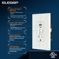 thumbnail image 4 of ELEGRP 20 Amp Tamper Resistant Self-Test GFCI Outlet Receptacle & 24W In-Wall USB Charger combo, Type A & Type C, Midsize Screwless Wall Plate included, UL & CUL Listed, White, 6 pack, 4 of 11