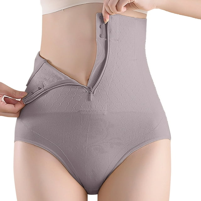 PMVFHDE High Waist Zipper Hook Body Postpartum Abdominal Control Womens Underwear For