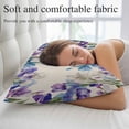 thumbnail image 5 of Blue Purple Flowers Pillow Covers, Linen Long Throw Pillow Case, Spring Seasonal Botanical Florals Holiday Pillow Protector Decorative Cushion Cover for Living Room/Bedroom 20" x 30", 5 of 8