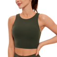 thumbnail image 1 of Sostén CRZ YOGA Butterluxe Cuello Alto Espalda Deportiva Oliva XS, 1 of 5